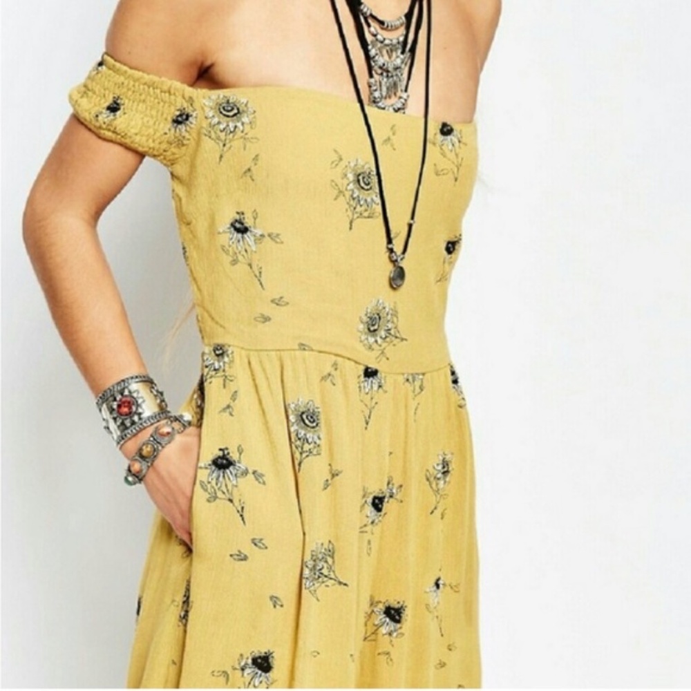 Free People Aster Floral Jumpsuit, Yellow, XS